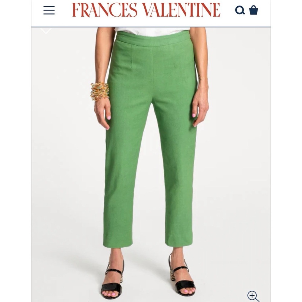 Frances Valentine Lucy Cigarette Pant Green, $298, sz 8